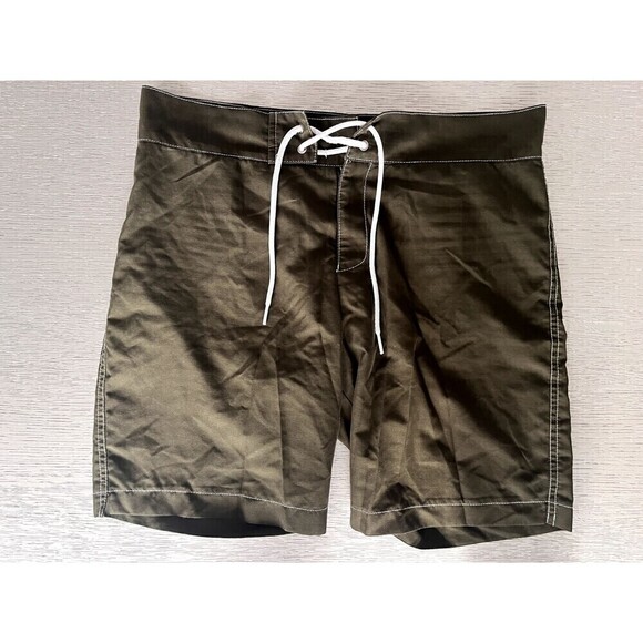 Parke & Ronen Swim Trunks Men's Size 30 Olive Green Drawstrings Board Shorts - Picture 1 of 5